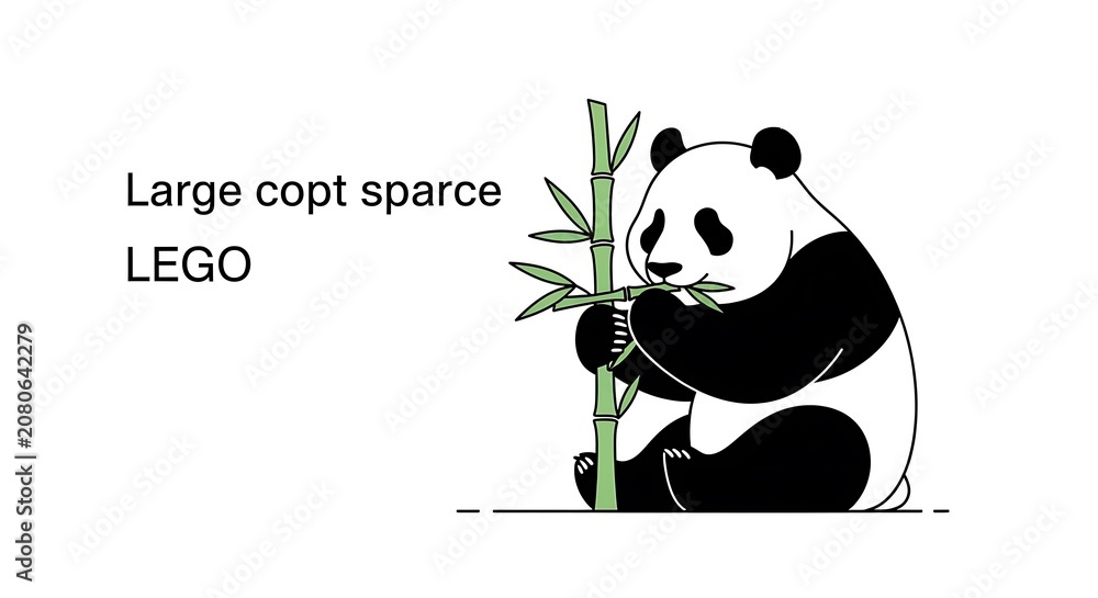 Obraz premium LEGO panda holding bamboo plant toy.