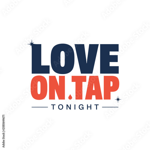 Canvastavla Love on tap tonight with star accents and bold typography for pub night event br