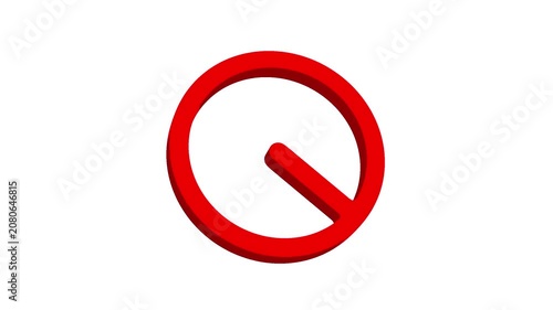 3D prohibition icon drawing with side-to-side motion