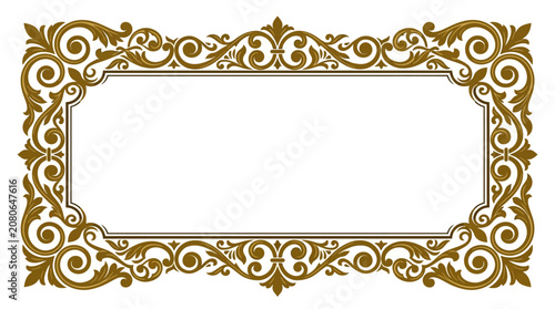 Ornate Gold Decorative Frame - Vintage Scrollwork Border Design