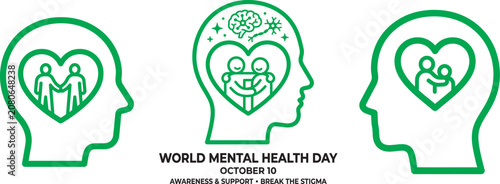 Foto World mental health day awareness brain illustrations