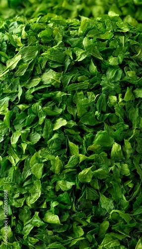 Organic Dried Arugula Flakes Macro Texture Full Frame Top View Dehydrated Green Herb Seasoning
