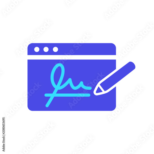 Digital Signature Flat Icon