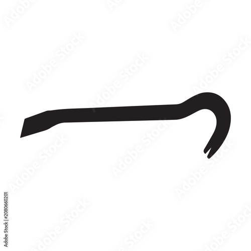 Schilderij op canvas Wrecking bar or crowbar tool icon for demolition construction and prying heavy objects or materials