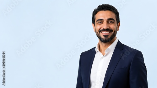 Successful Middle Eastern Executive Smiling with Leadership Confidence Representing Career Achievement, Business Success, Professional Excellence and Executive Growth