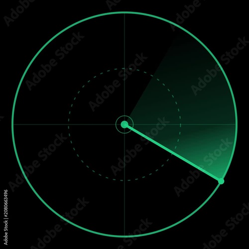 Green gauge charts on black background