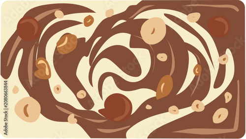 brown background with flowers