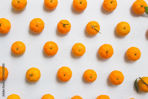 Fresh Mandarin Oranges on a white background