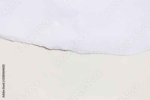 White torn paper pieces on a white background
