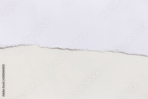 White torn paper pieces on a white background