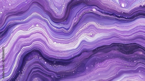 Abstract Liquid Oil Paint Texture with Flowing Violet Waves and Artistic Swirls of Rich Pigments