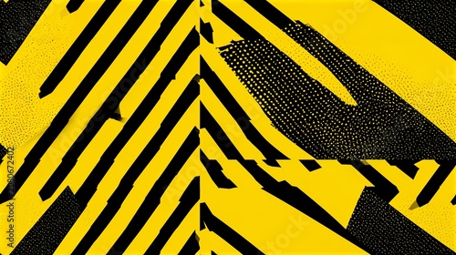 Abstract neon yellow dynamic zigzag seamless pattern background.