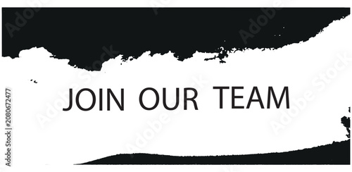 Join Our Team lettering on red ribbon. Job vacancy. We are Hiring Badge. Business Recruiting Concept. Vector template on transparent background