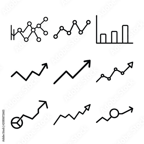 Business Analytics Growth Chart Icons