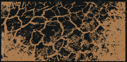 Hand-drawn illustration depicting drought, cracked landscape vector icon