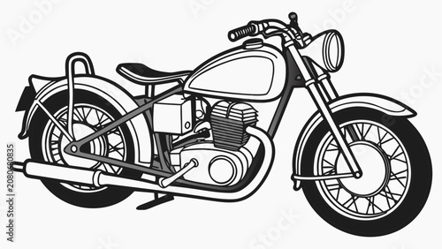 Obraz na płótnie Motorcycle illustration with electric motor