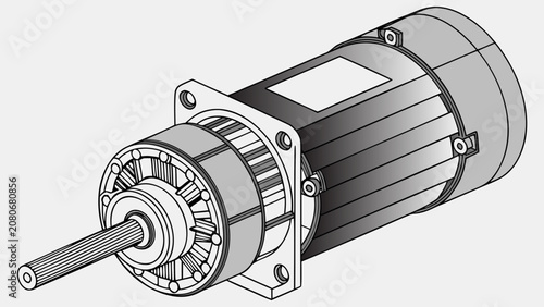 Tableau sur toile Electric motor with gear