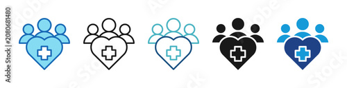 Community Care icon set multiple style collection