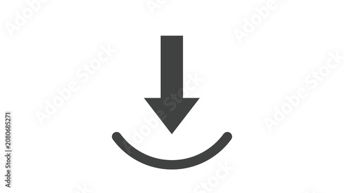 Animated download arrow icon showing loading progress to success UI