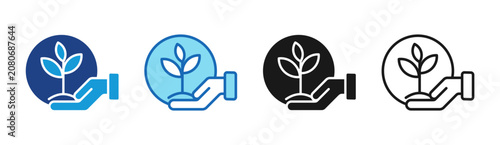 Plant Care icon set multiple style collection