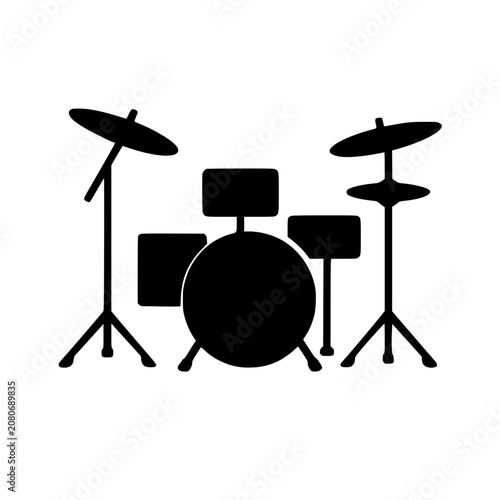 Drum graphic mark black icon on white background 