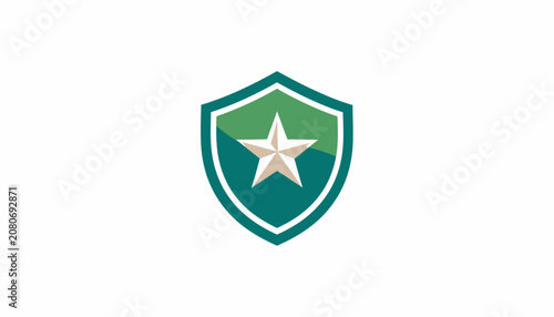 Green security shield containing a central white star.