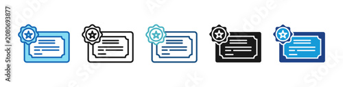 Food Certificate icon set multiple style collection