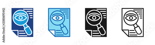 Audit Review icon set multiple style collection