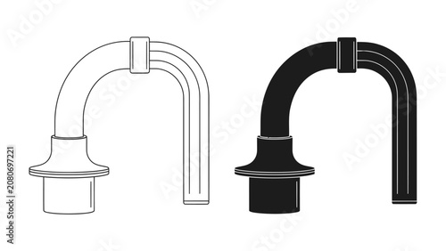 Εκτύπωση καμβά Dab Nail Illustrations: A set of two detailed line drawings of dab nails, one in outline and the other in solid black, showcasing their functional design for concentrated oil vaporization