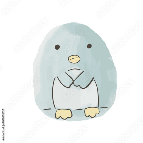 Watercolor Penguin Clipart Isolated on White