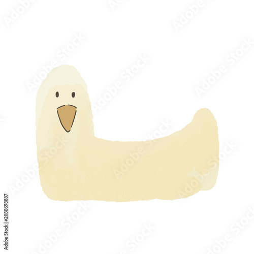 Watercolor Duck Clipart Isolated on White