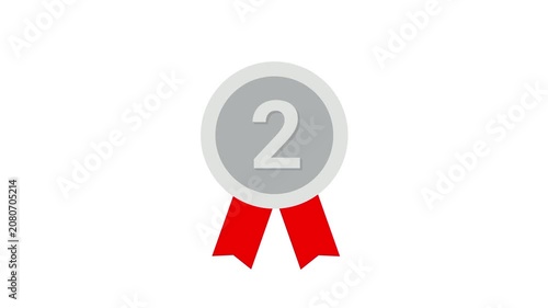 Animated silver medal second place icon for tournament ranking UI