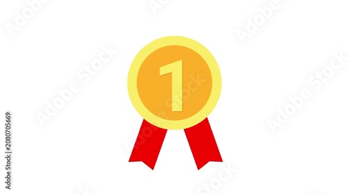 Animated gold medal first place icon for game achievement UI