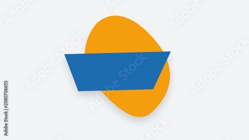 Abstract Blue Banner on Orange Oval Graphic Template
