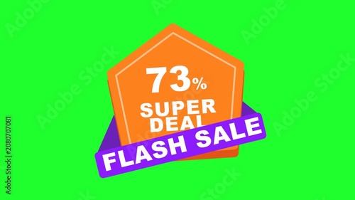 Flash Sale Super Deal Discount Animation on Green Screen