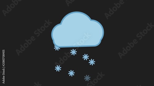Minimalist Cartoon Snow Cloud Animation