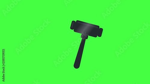 Animated Judge Gavel on Green Screen Chroma Key