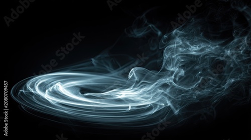 Abstract swirling smoke on black