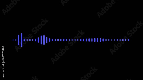 Blue Digital Audio Spectrum Waveform on Black Background