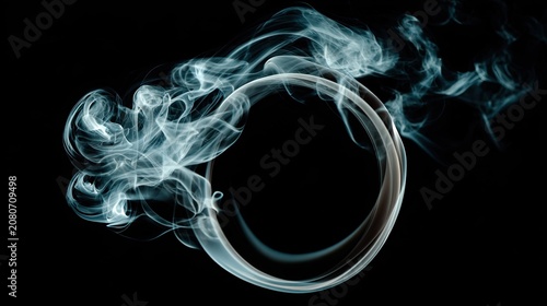 Abstract smoke ring on black