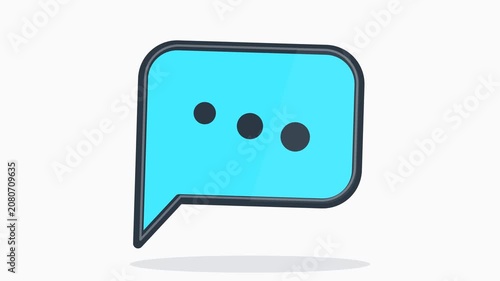 Blue Animated Speech Bubble Icon for Communication