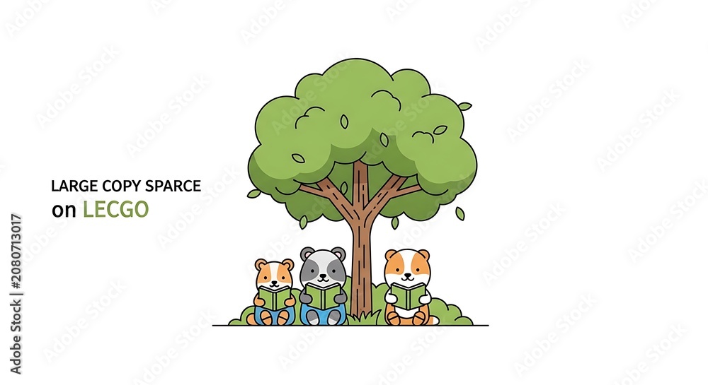 Fototapeta premium Lego animals sitting under tree.