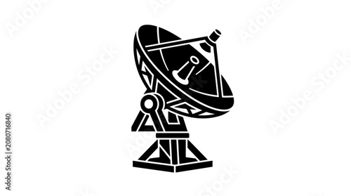 Abstract black and white satellite dish illustration