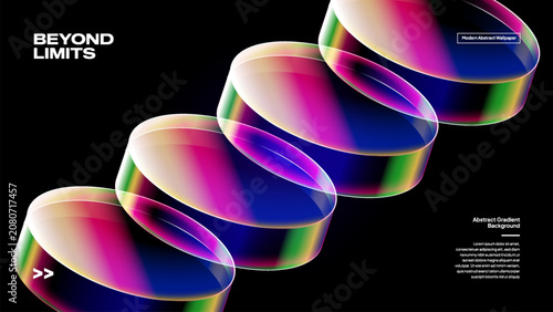 Abstract Twisted Glass Helix Ribbon with Neon Gradient – Futuristic 3D Technology Background