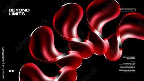 Abstract Red Liquid Glass Wave – Futuristic 3D Technology Background for Innovation