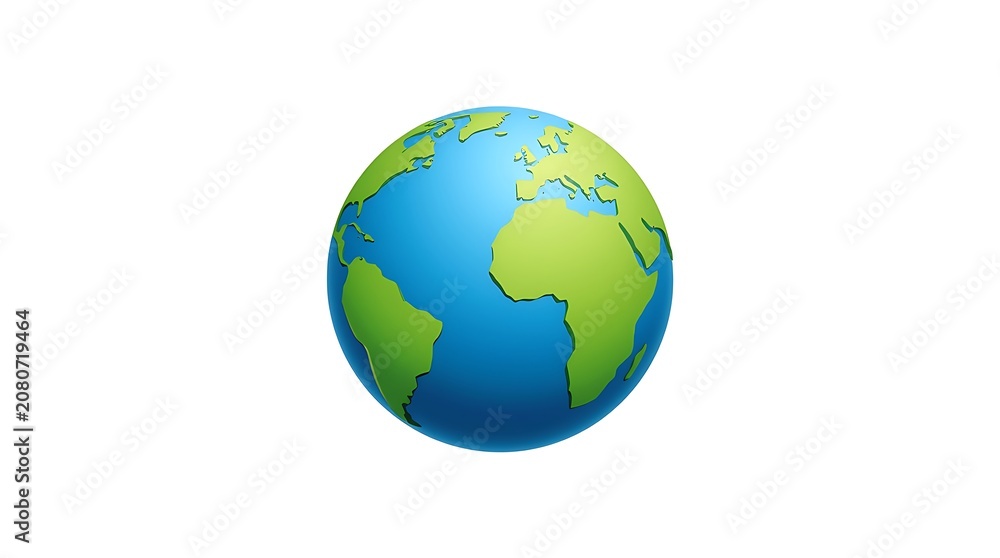Fototapeta premium Isolated Earth Globe on White Background for Concepts.