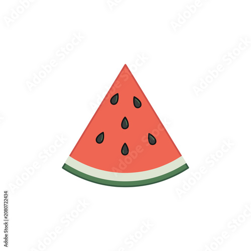 Watermelon slice flat vector illustration