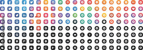 Fotografija All in one social media communication and contact icons pack vector