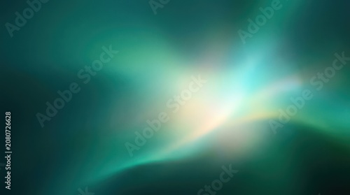 Abstract teal and green light blur with soft glow
