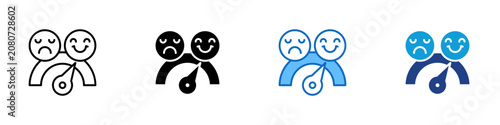 Fotografie Satisfaction Score Multiple Style Icon Design Vector - Customer satisfaction gau